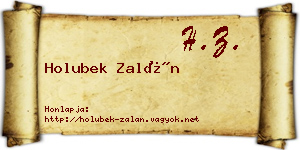 Holubek Zalán névjegykártya